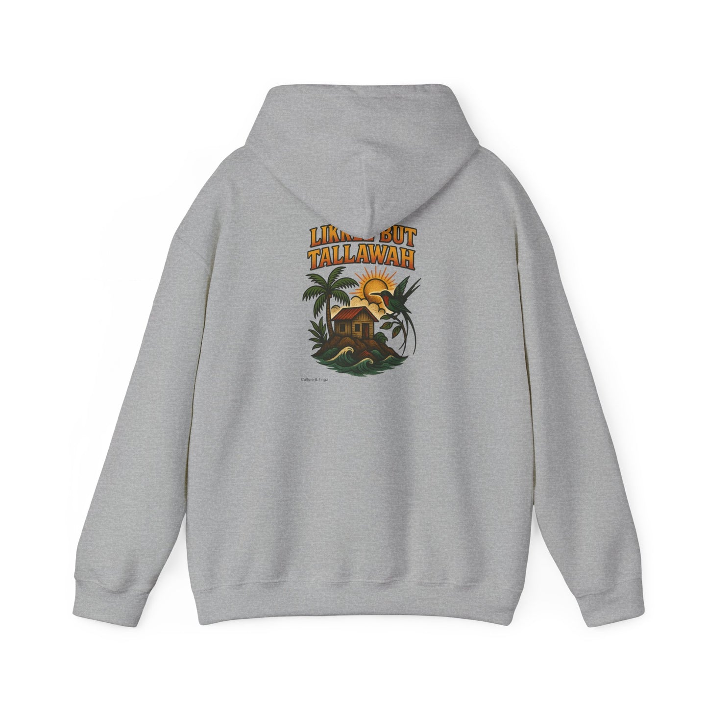 Likkle but Tallawah - Unisex Hoodie (Letterwork front, Artwork Back)
