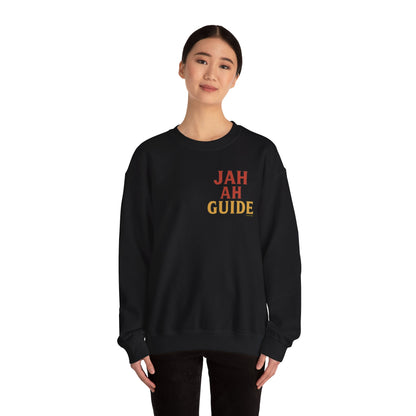 Jah Ah Guide - Unisex Crewneck Sweater (Letterwork Front, Full Artwork Back)