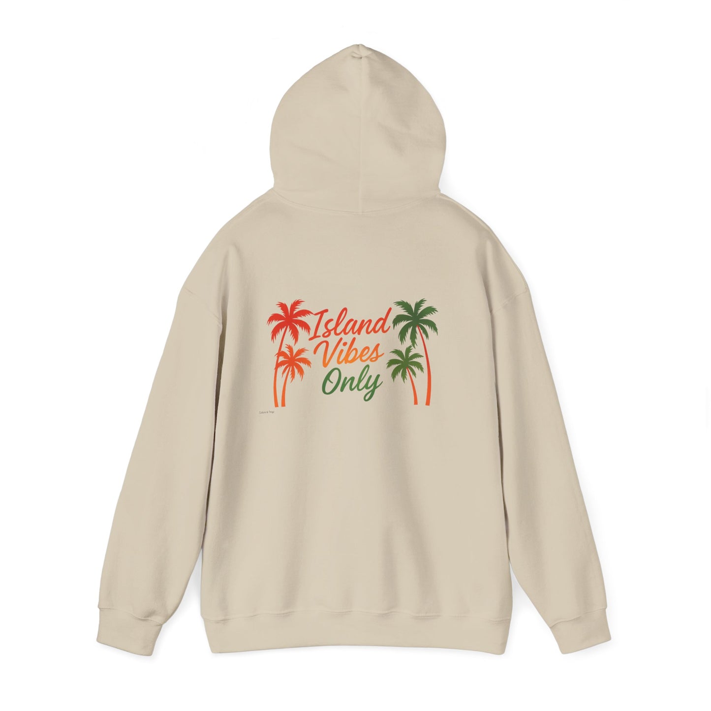Island Vibes Only - Unisex Hoodie (Letterwork front, Artwork Back)