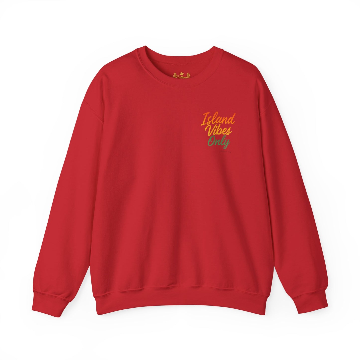 Island Vibes Only - Unisex Crewneck Sweater (Letterwork Front, Full Artwork Back)