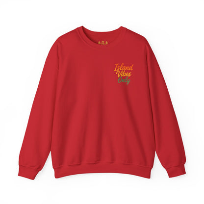 Island Vibes Only - Unisex Crewneck Sweater (Letterwork Front, Full Artwork Back)