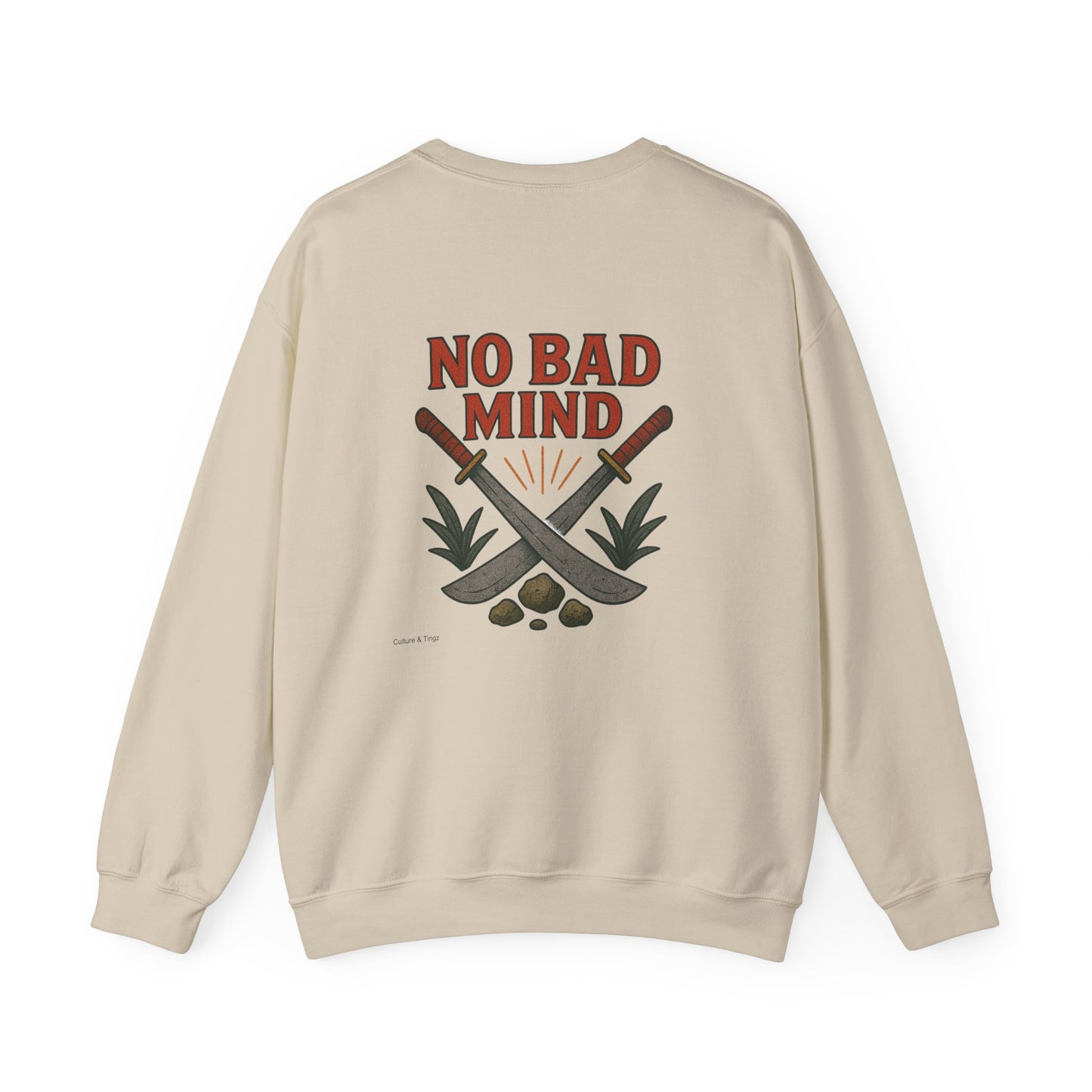 No Bad Mind - Unisex Crewneck Sweater (Letterwork Front, Full Artwork Back)