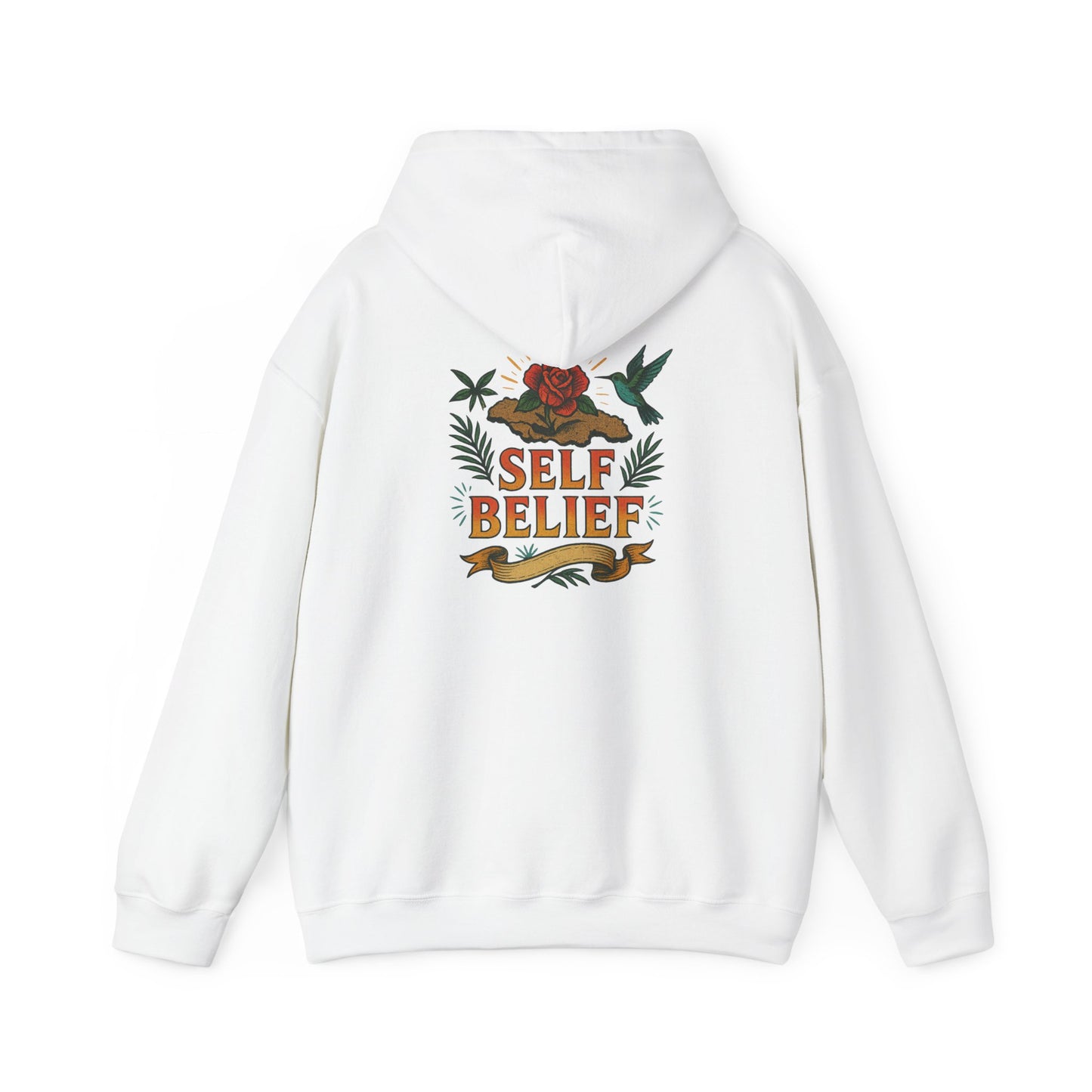 Self Belief - Unisex Hoodie (Lettering Front, Artwork Back)