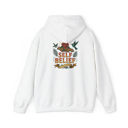 Self Belief - Unisex Hoodie (Lettering Front, Artwork Back)
