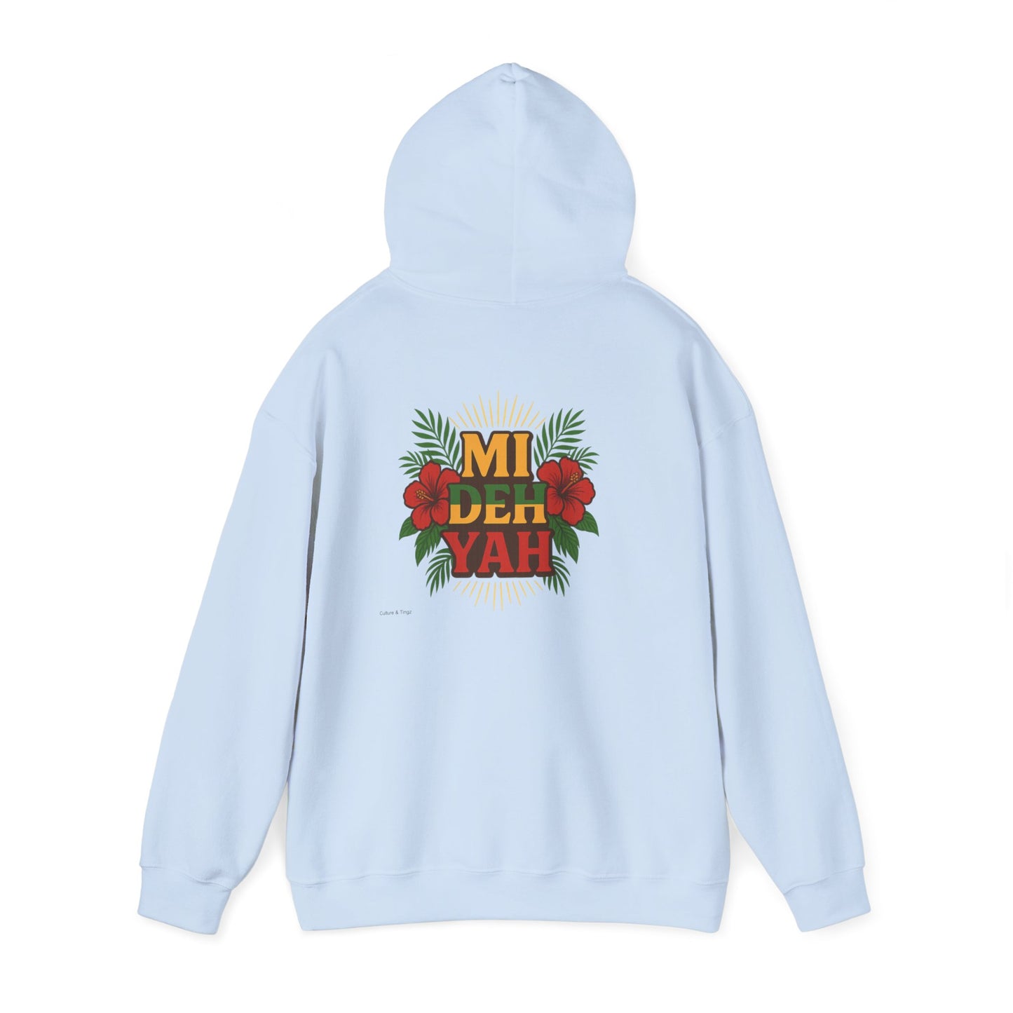 Mi Deh Yah - Unisex Hoodie (Letterwork front, Artwork Back)