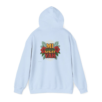 Mi Deh Yah - Unisex Hoodie (Letterwork front, Artwork Back)