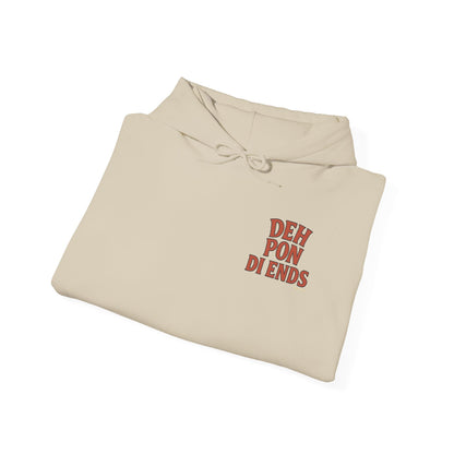 Deh Pon Di Ends - Unisex Hoodie (Letterwork front, Artwork Back)