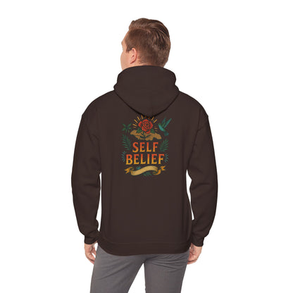 Self Belief - Unisex Hoodie (Lettering Front, Artwork Back)