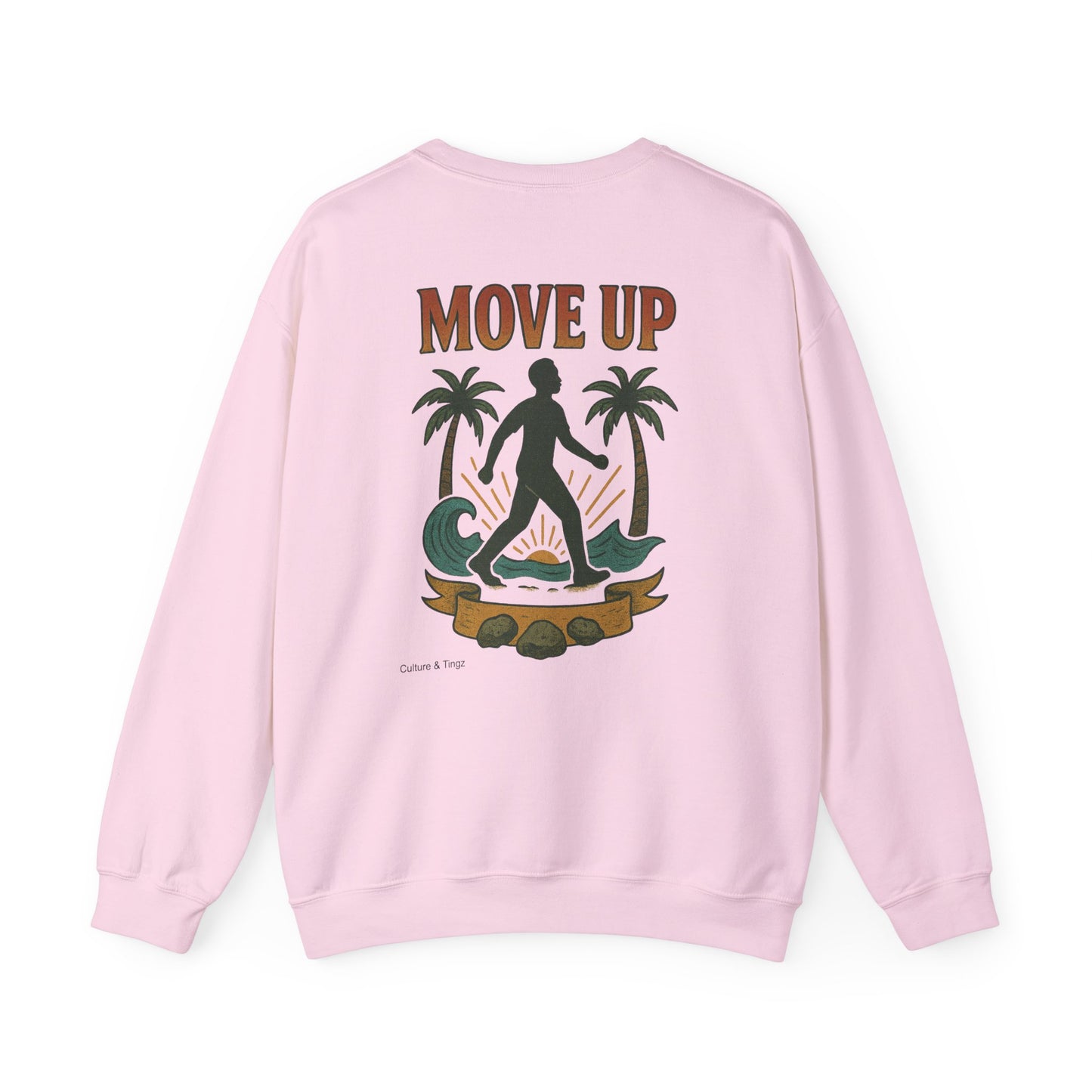 Move Up - Unisex Crewneck Sweater (Letterwork Front, Full Artwork Back)