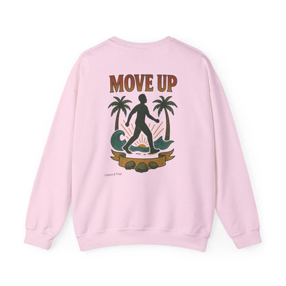 Move Up - Unisex Crewneck Sweater (Letterwork Front, Full Artwork Back)