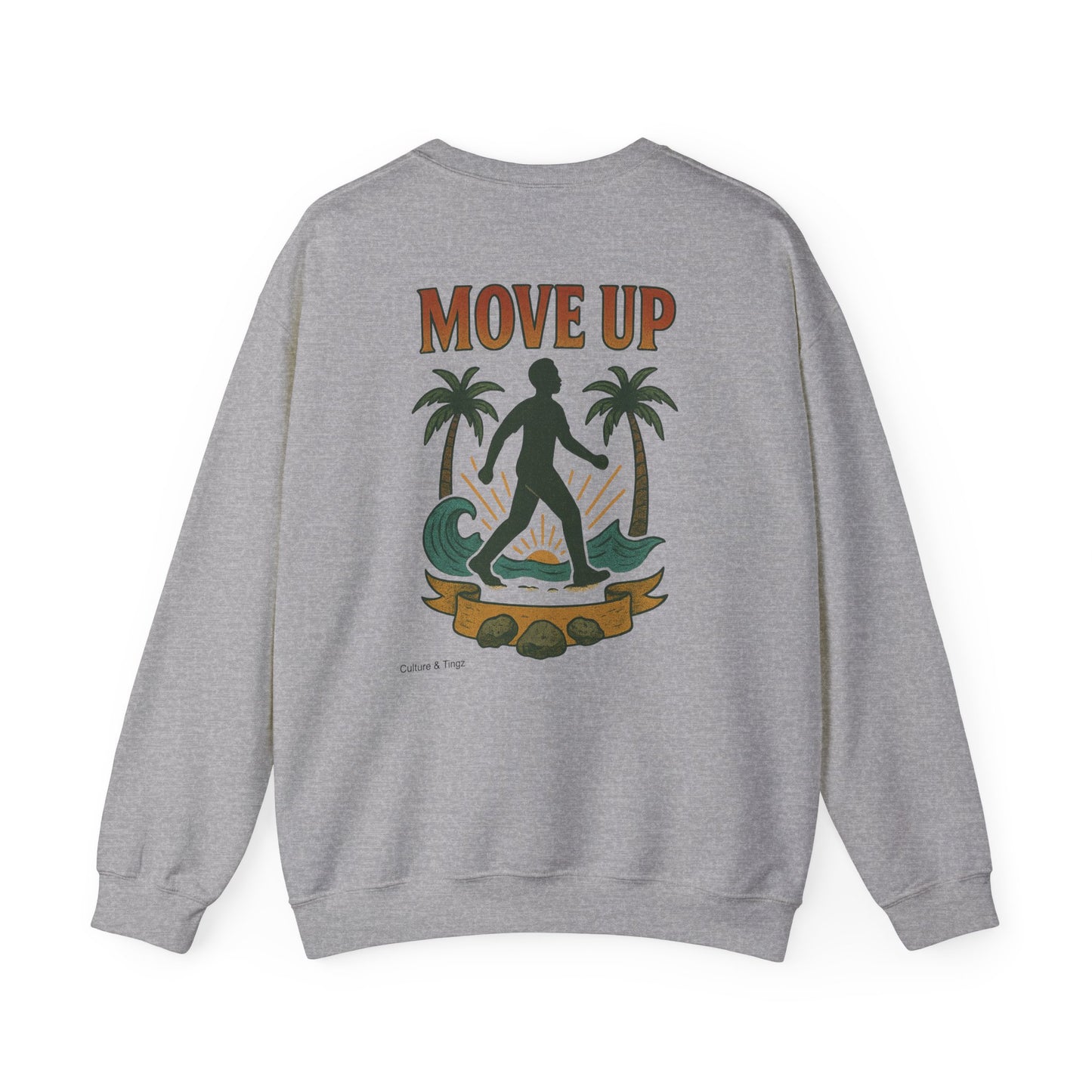 Move Up - Unisex Crewneck Sweater (Letterwork Front, Full Artwork Back)