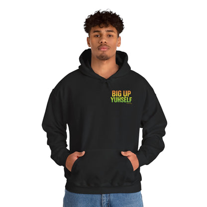 Big Up Yuhself - Unisex Hoodie (Letterwork front, Artwork Back)