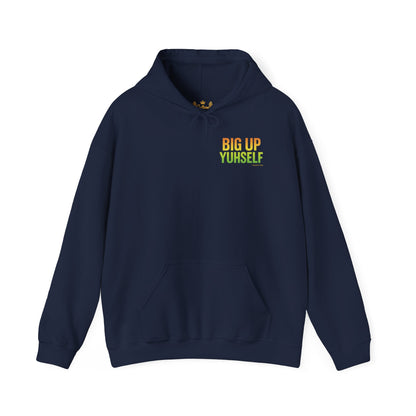 Big Up Yuhself - Unisex Hoodie (Letterwork front, Artwork Back)
