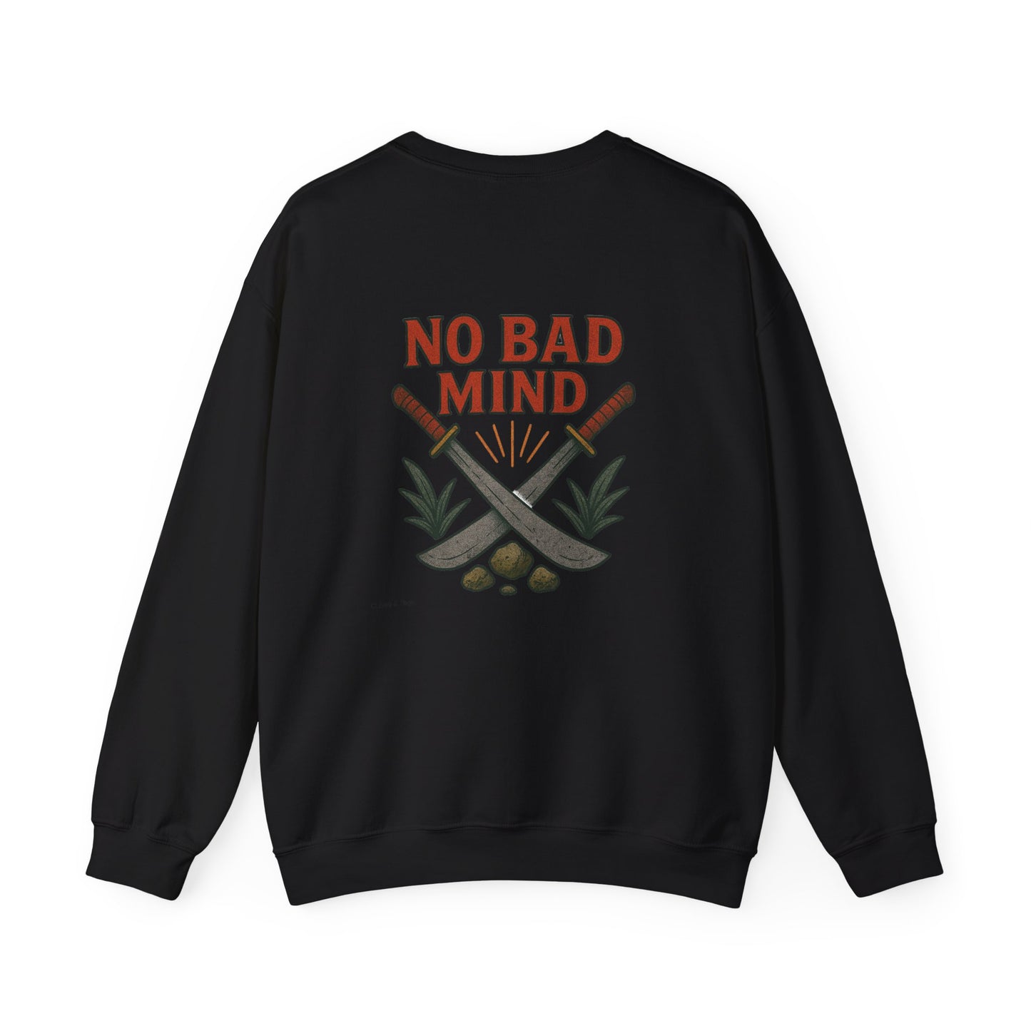 No Bad Mind - Unisex Crewneck Sweater (Letterwork Front, Full Artwork Back)