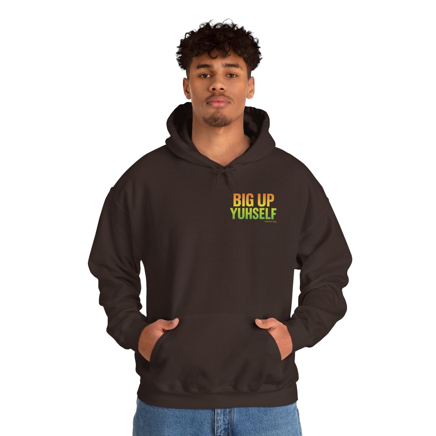 Unisex Hooded Sweatshirt: Big Up Yuhself - Casual, Cozy, Giftable, Everyday Wear, Perfect for Celebrations, Festivals, and Relaxed Days