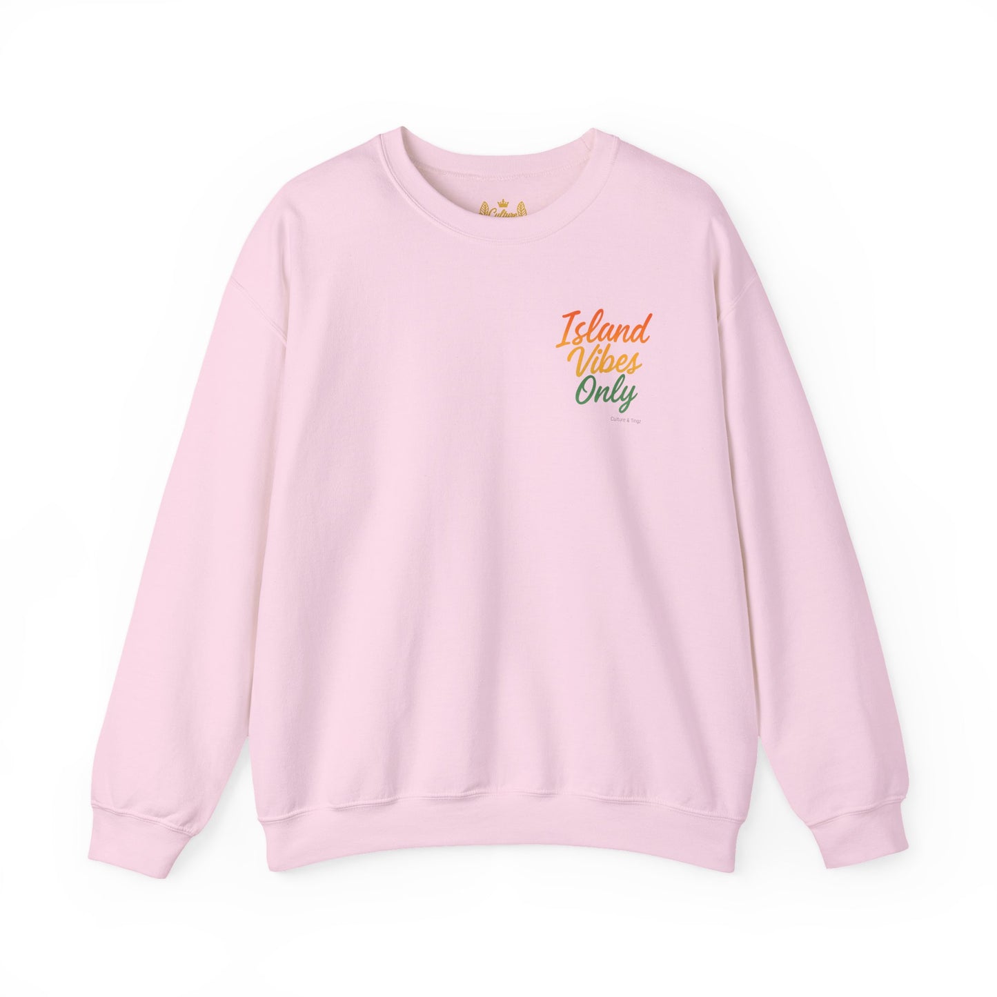 Island Vibes Only - Unisex Crewneck Sweater (Letterwork Front, Full Artwork Back)