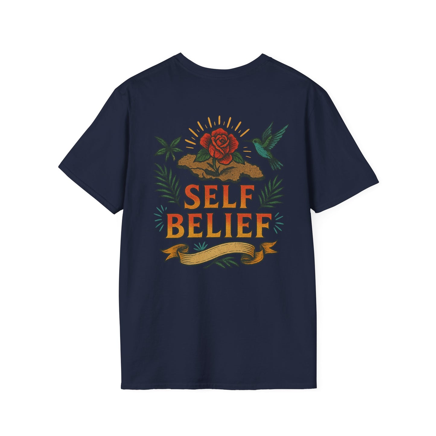 Self Belief  -  Unisex Short Sleeve Tee (Lettering Front, Full Artwork Back)