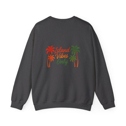 Island Vibes Only - Unisex Crewneck Sweater (Letterwork Front, Full Artwork Back)